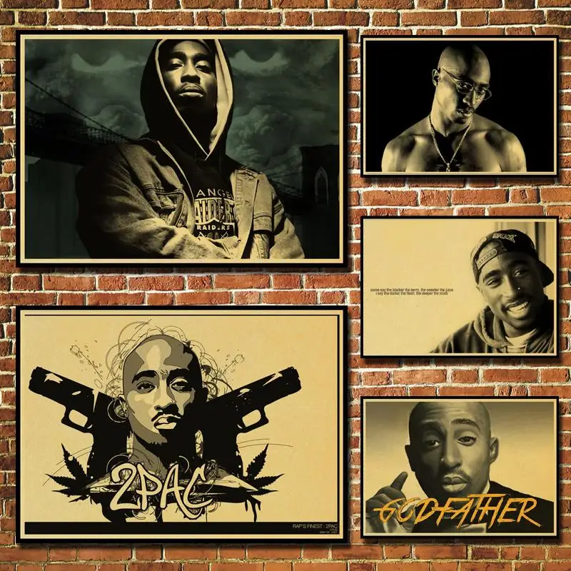 2Pac Tupac Amaru Shakur винтажный бумажный постер настенная живопись украшение дома 42X30 см