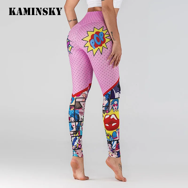 Женские леггинсы Kamisnky с мультяшным принтом женские для тренировок высокой