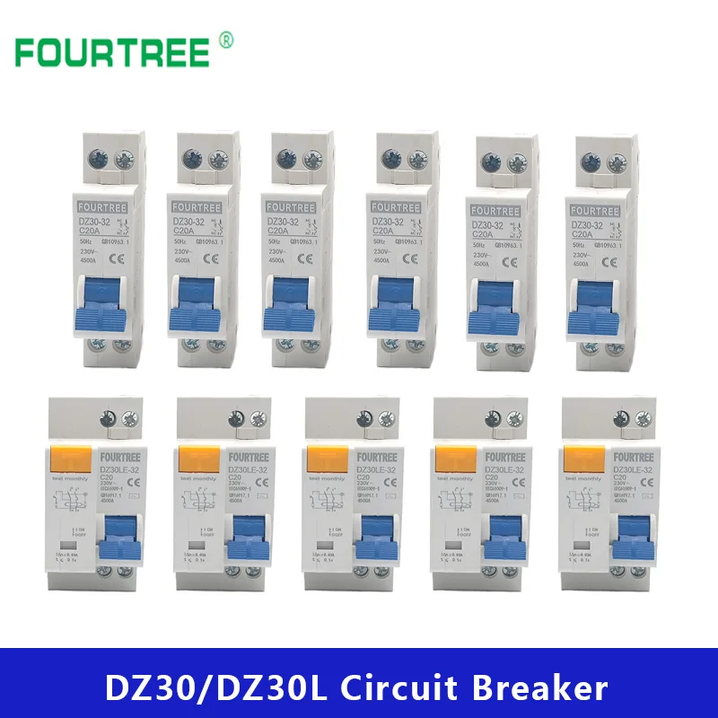 

DPN DPNL DZ30L DZ30 Mini Residual Current Leakage Circuit Breaker Household MCB Breaking Capacity 4.5KA Laser Printing