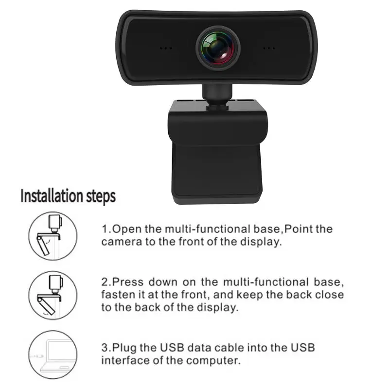 

2K 2040x1080P Webcam High Definition Computer PC Web Camera with Microphone Rotatable Cameras for Live Broadcast Vroadcast Video