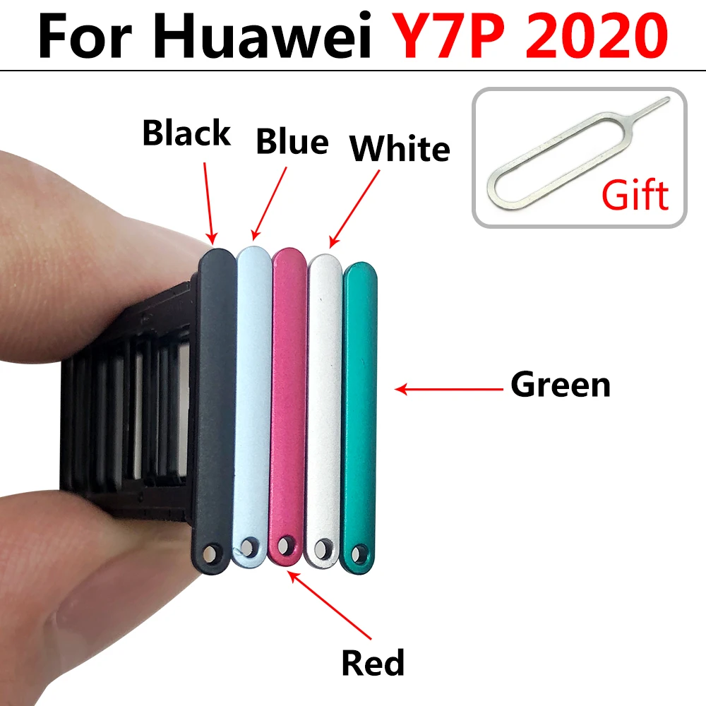 10Pcs，New SIM Card Slot SD Card Tray Chip Holder Adapter For Huawei Y6 Y7P Y8P 2020 Y9 Prime 2019 Mobile Phone Sim Card + Pin images - 6