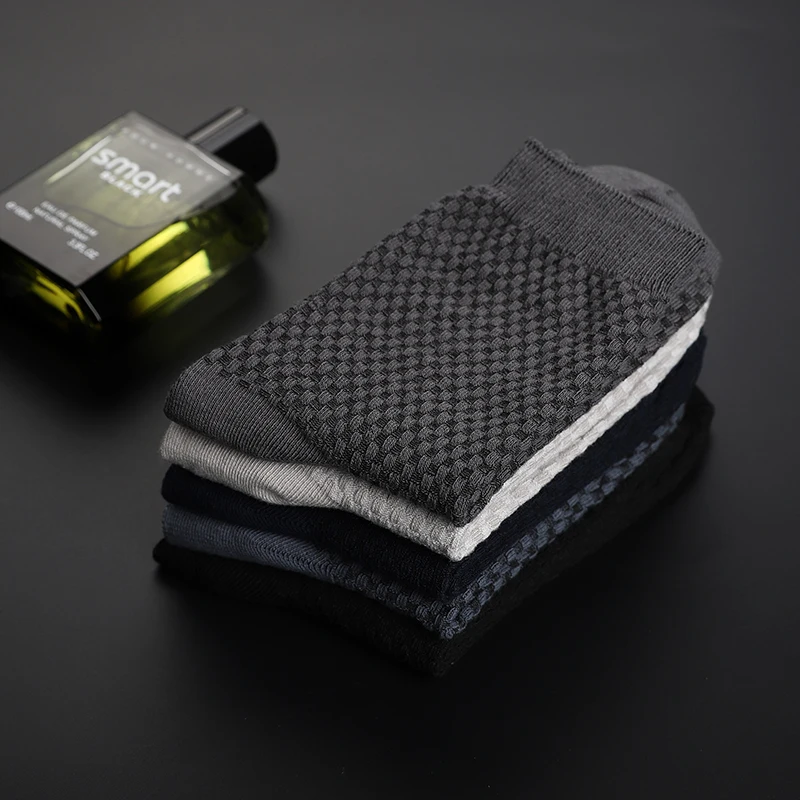 10Pairs High Quality Casual Bamboo Fiber Men's Socks Business Breathable Deodorant Compression Socks Men Long Big Size EUR 38-46