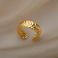 fashion twist rings for women stainless steel open finger adjustable ring love wedding boho christmas jewelery gift 2021