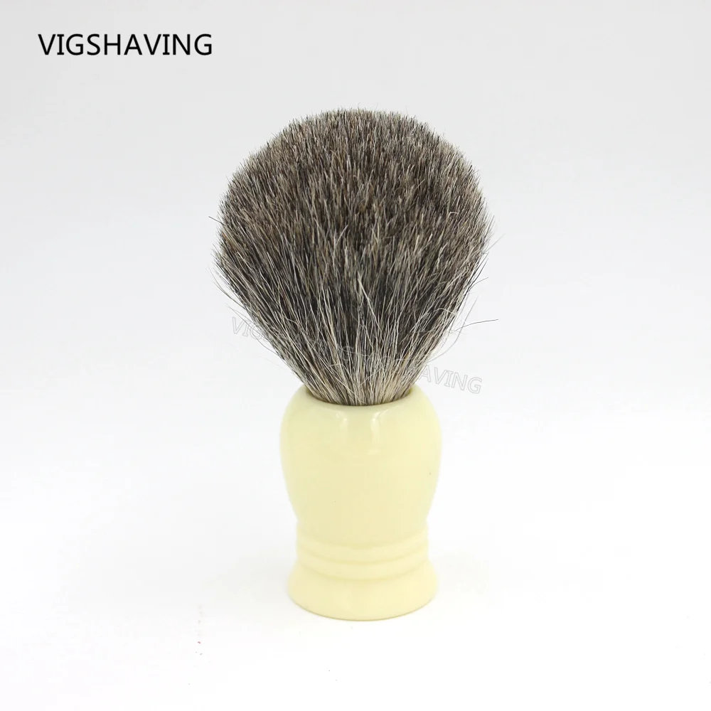 VIGSHAVING Begie каучуковая рукоятка серый чистый Барсучий помазок для бритья