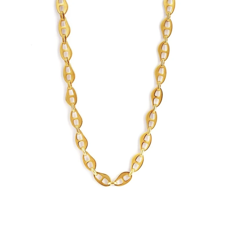 

Coffee Seed Chain Necklace Stainless Steel Necklace For Women Gold/Silver Color Metal Pig Nose Chain Necklace Choker Collier