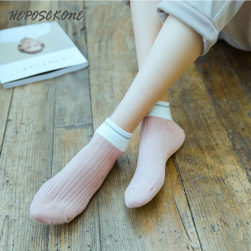 

Простые Модные женские повседневные носки до щиколотки в Корейском стиле, женские хлопковые носки в стиле Харадзюку, милые Веселые носки, ж...