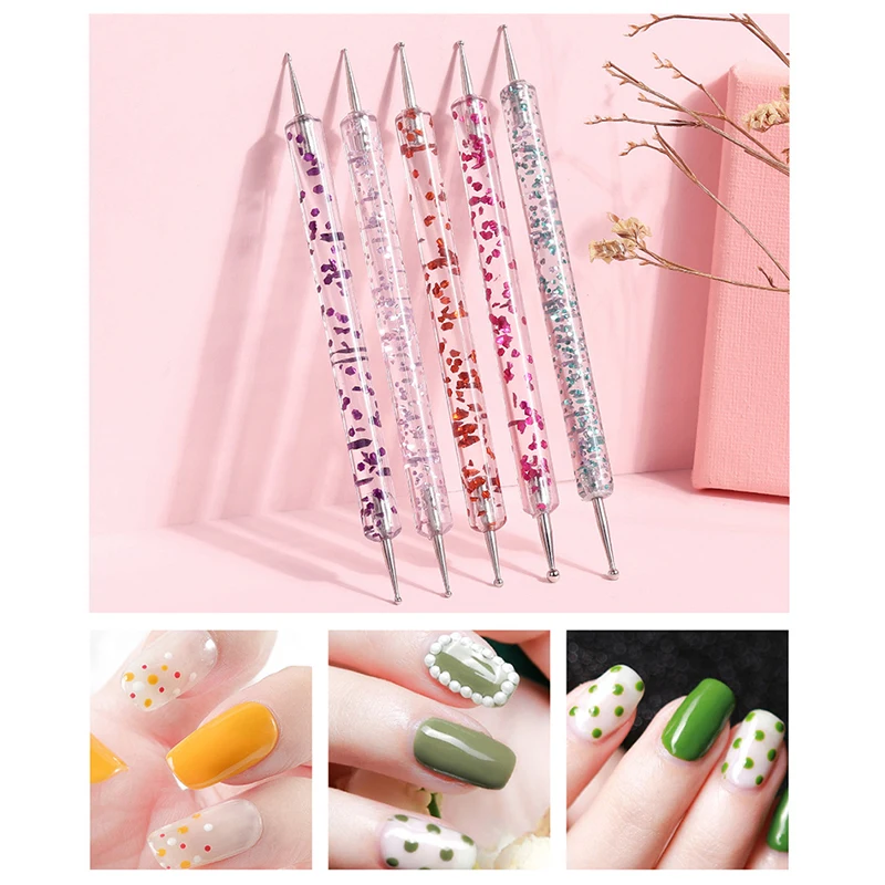 Двухсторонняя нейл арта точечной фиксацией кисть для рисования Ручка Маникюрный