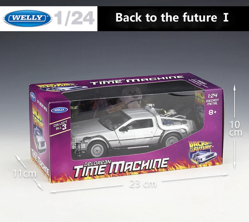 Welly 1:24 литья под давлением сплав модель автомобиля DMC-12 delorean Назад в будущее время машина металлическая игрушка автомобиль для ребенка игрушка подарок коллекция