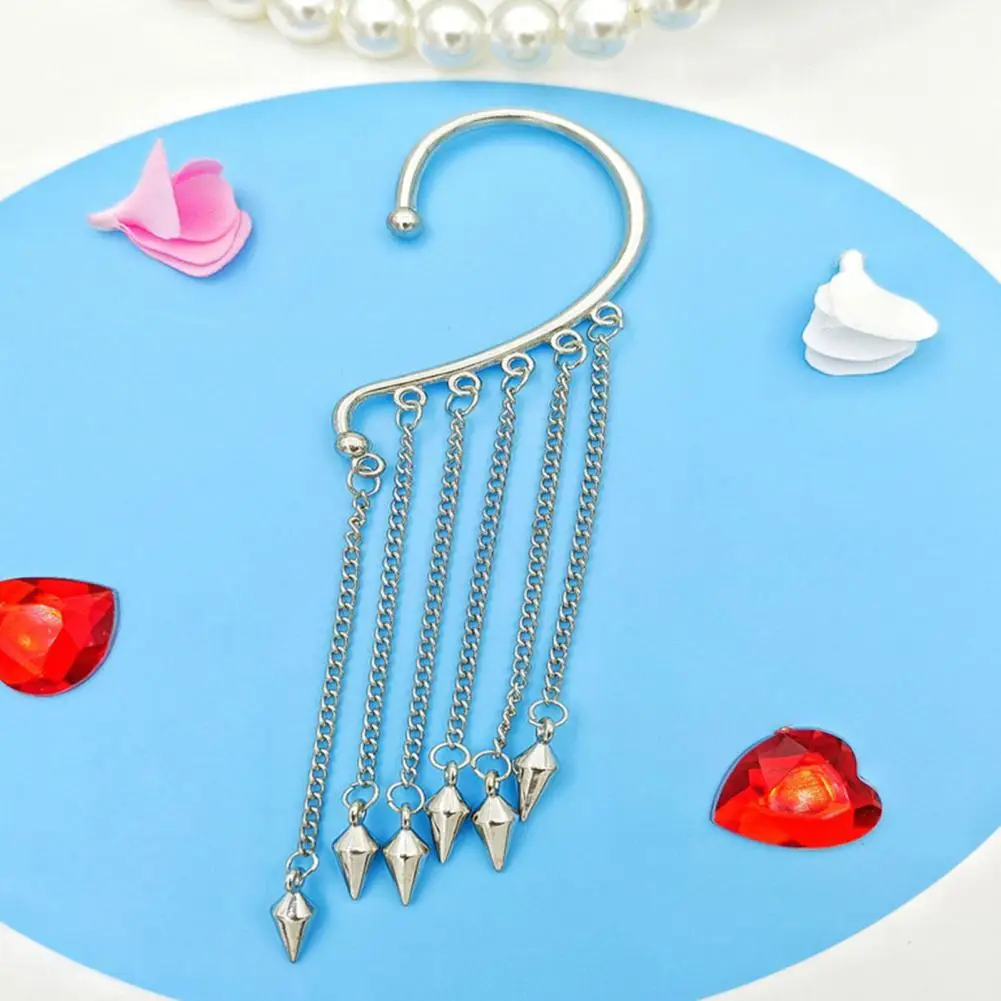 

1Pc Women Elegant Ear Cuff Long Tassel Women All Match Pendant No Pierced Clip Earring for Dating