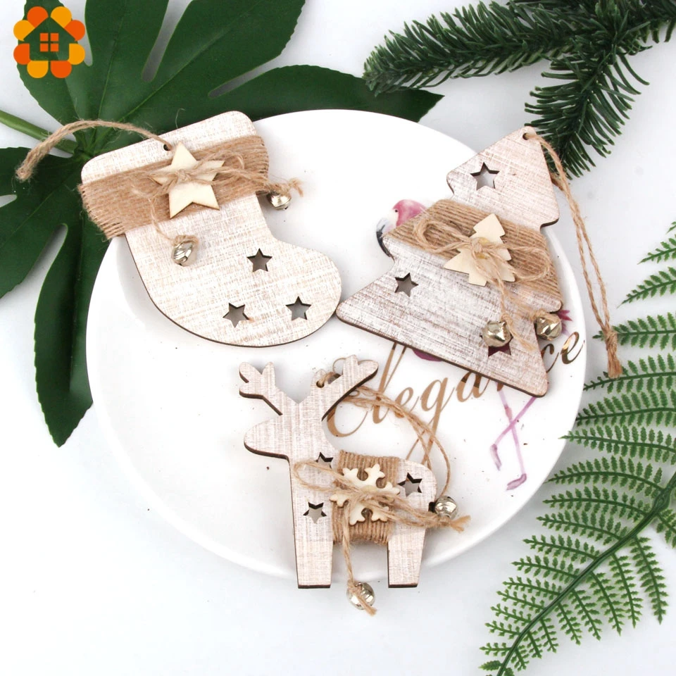 1 шт. DIY рождественские деревянные олени/носки/дерево/звезды подвески украшения