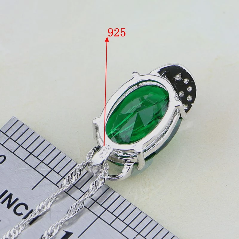 Женский комплект украшений в форме яйца серьги/кулон/ожерелье/кольцо зеленый