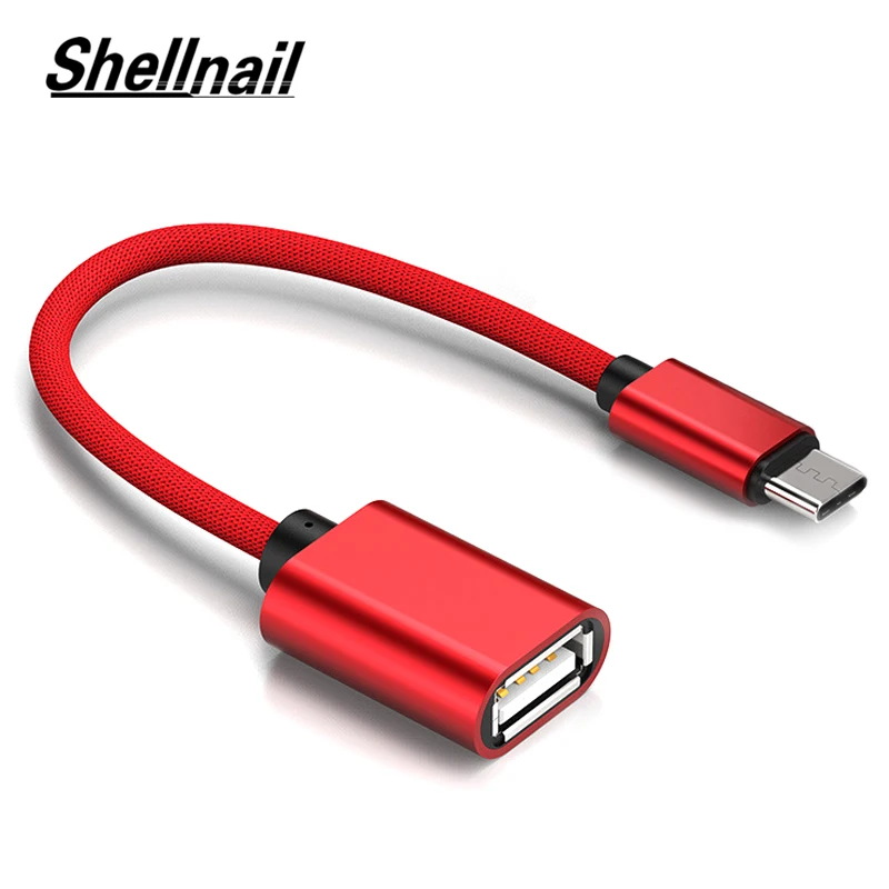 Shellnail-Adaptador de Cable USB OTG tipo C, conector para Xiaomi Note 7,...