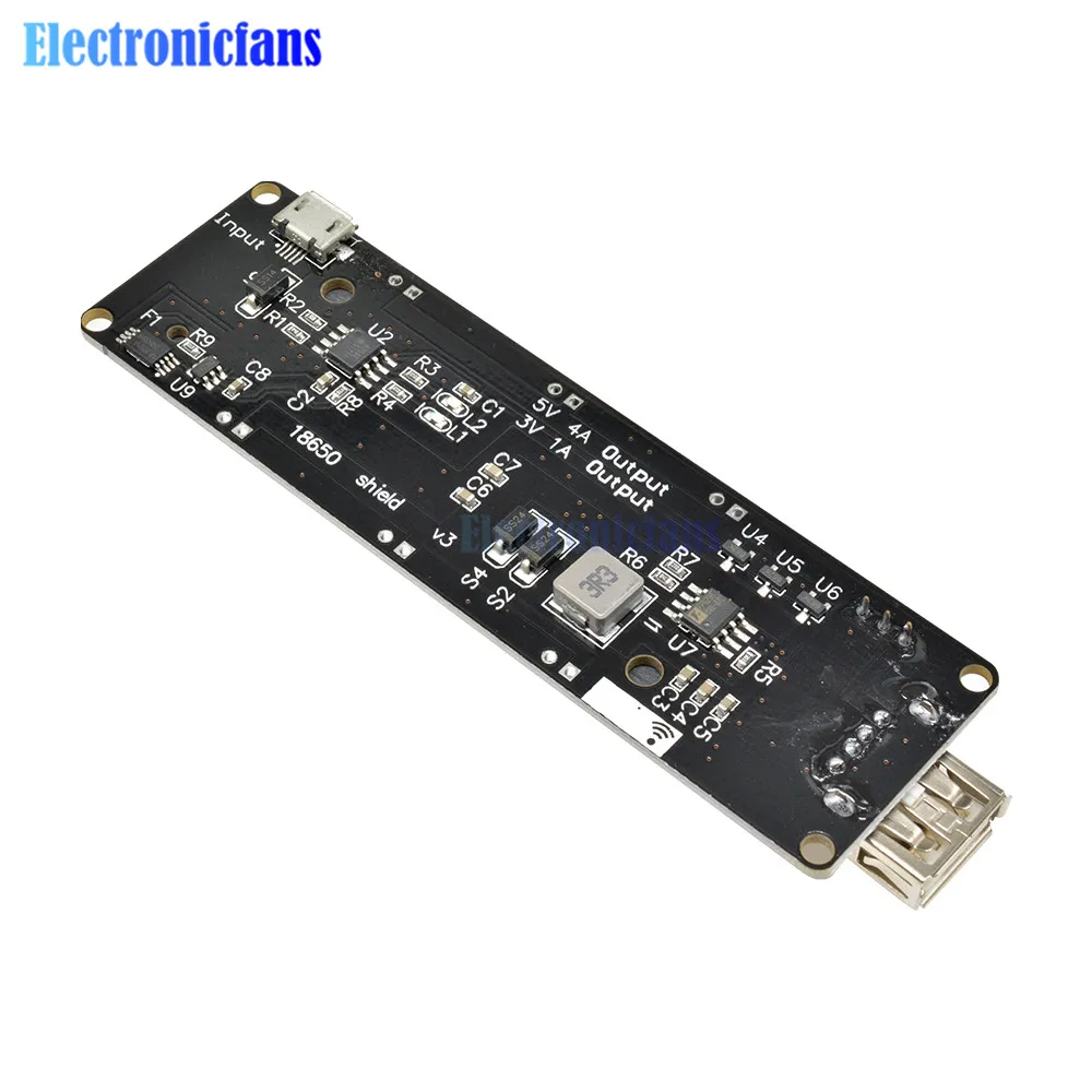 Двойная 18650 литиевая Защита аккумулятора V8 V3 5V 3A Micro USB Type A зарядка для Raspberry Pi ESP8266
