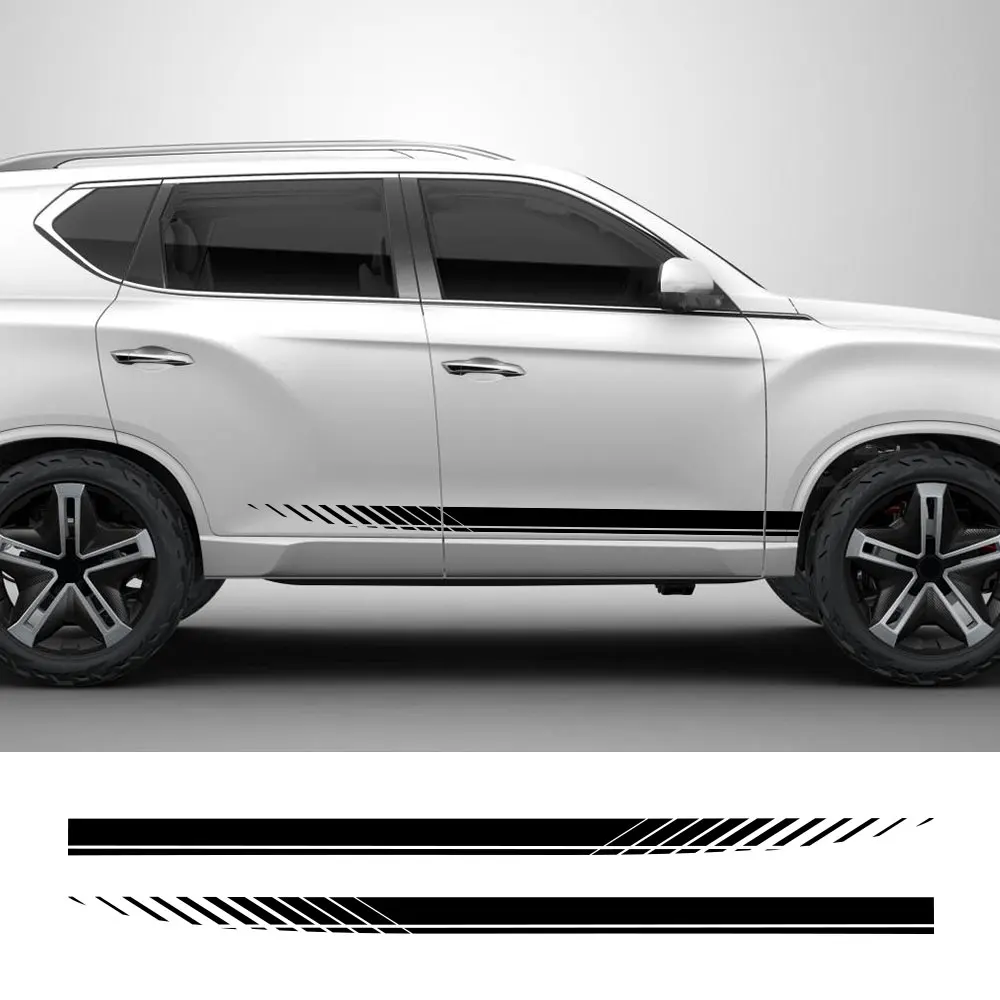 

Наклейки для SsangYong Actyon, Korando, Kyron, Musso, Rexton, Tivoli, автомобильные наклейки на дверь, боковую юбку, полосатые наклейки, аксессуары