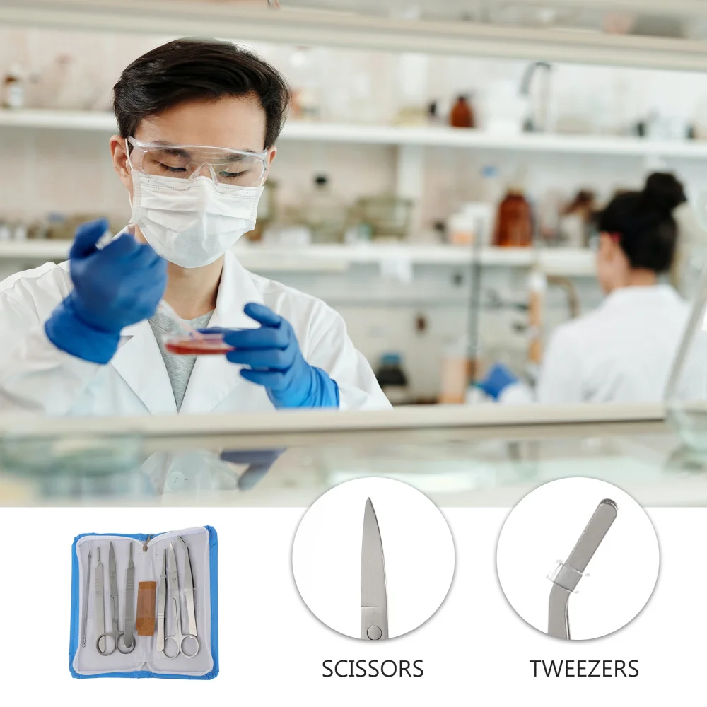 

1 Set of 7 Pcs Metal Laboratory Dissecting Tools Bioexperiment Dissection Tool