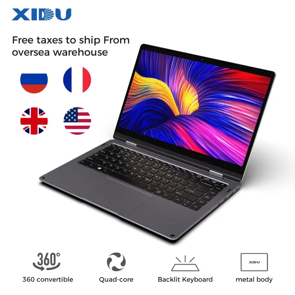 Игровой ноутбук XIDU 2 в 1 Lapto 14 дюйма Intel X7 E3950 четырехъядерный 8 ГБ ОЗУ 128 Гб ПЗУ 1920x1080P