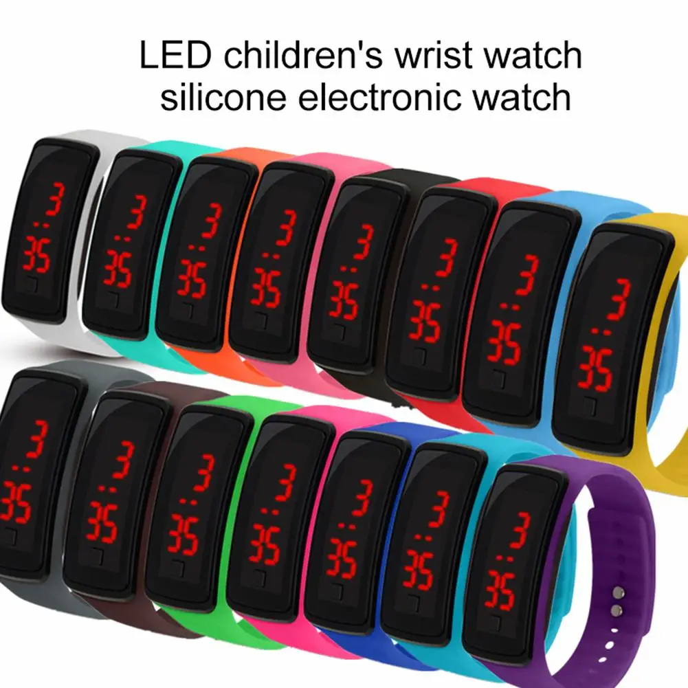 

Kids Bracelet Watch Silicone Adjustable Band LED Screen Electronic Sport Digital Wrist Clock Watch Bracelet Kids For Girls Boys