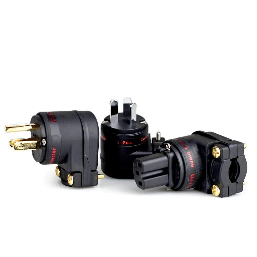 L-образная медная позолоченная или родиевая вилка стандарта США/ЕС/Австралии