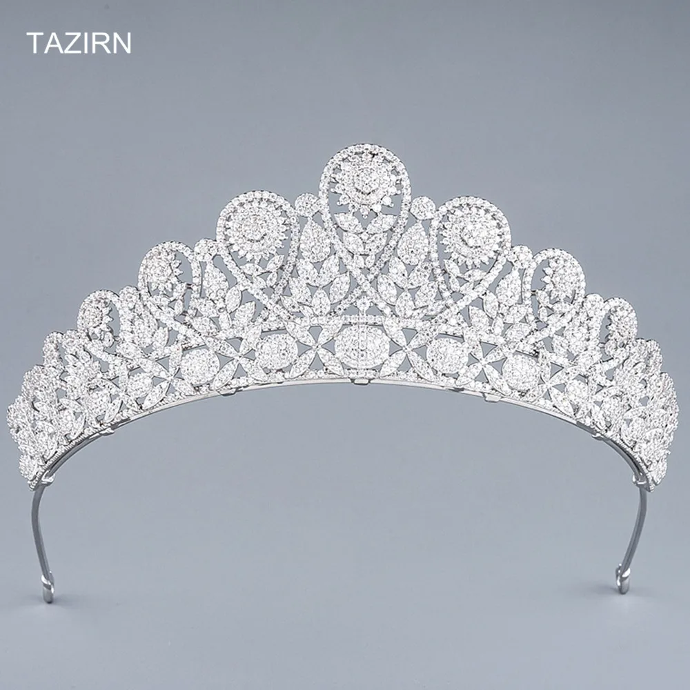 

Western Tiaras and Crown Cubic Zirconia Princess Hair Jewelry Wedding Bridal CZ Party Headpieces Zircon Quinceanera Headband
