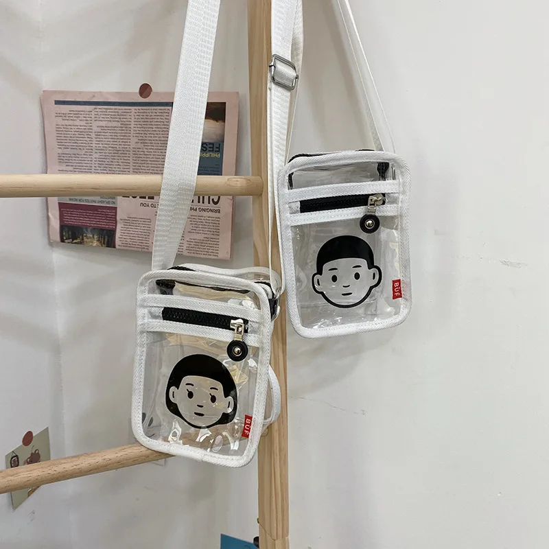 

Women's Shoulder Bag Ladies Transparent Mini Shoulder Bags Girl teenager Solid Mobile Phone Bags