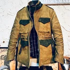 Мужская охотничья куртка M65, полевая куртка из масляной и вощеной кожи, зеленая куртка из натуральной воловьей кожи