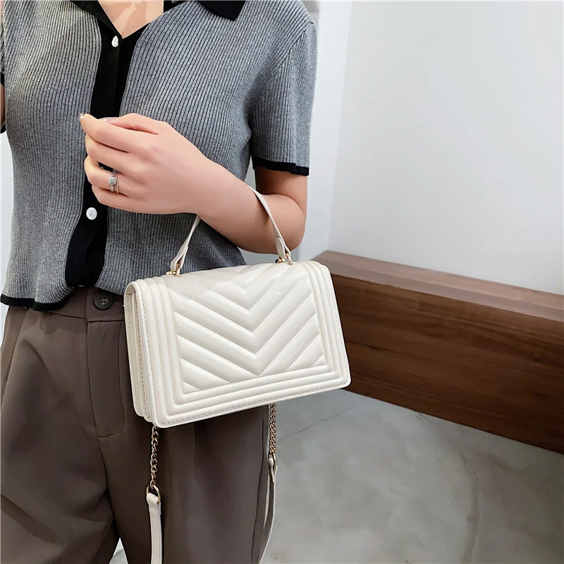 Винтажная маленькая сумка через плечо из искусственной кожи на цепочке для