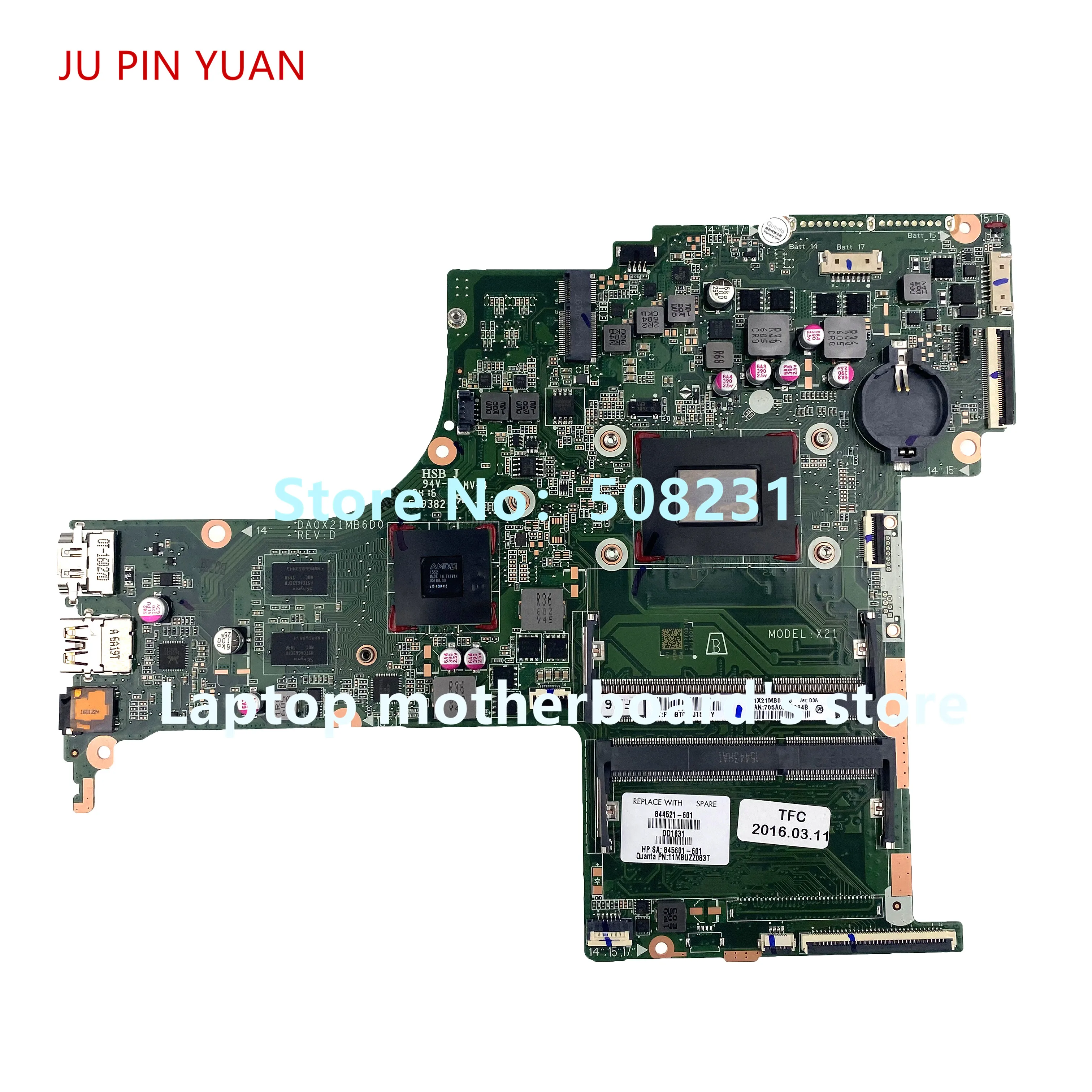 Ju pin yuan 844521-001 844521-601 DA0X21MB6D0     hp 17-G 17T-G 17-AB  