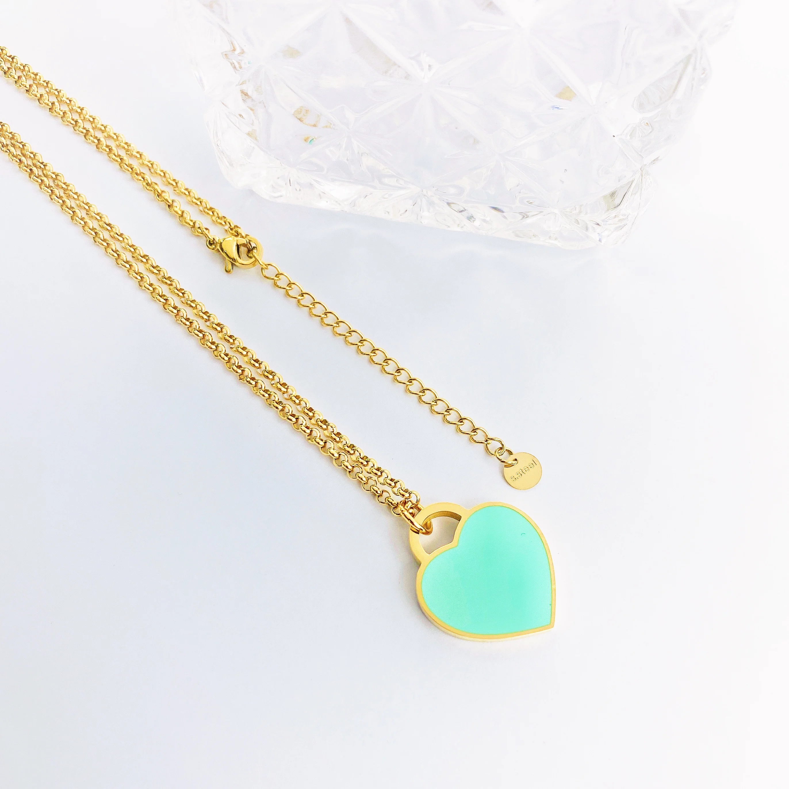 Новое поступление Любовь Двойное сердце Эмаль верхняя одежда FOREVER Love из