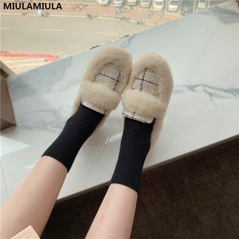 MIULAMIULA/брендовая дизайнерская обувь; коллекция года; Сезон Зима; корейская мода; Роскошные женские туфли на плоской подошве с натуральным кроличьим мехом; Вышитые Мокасины; Мокасины