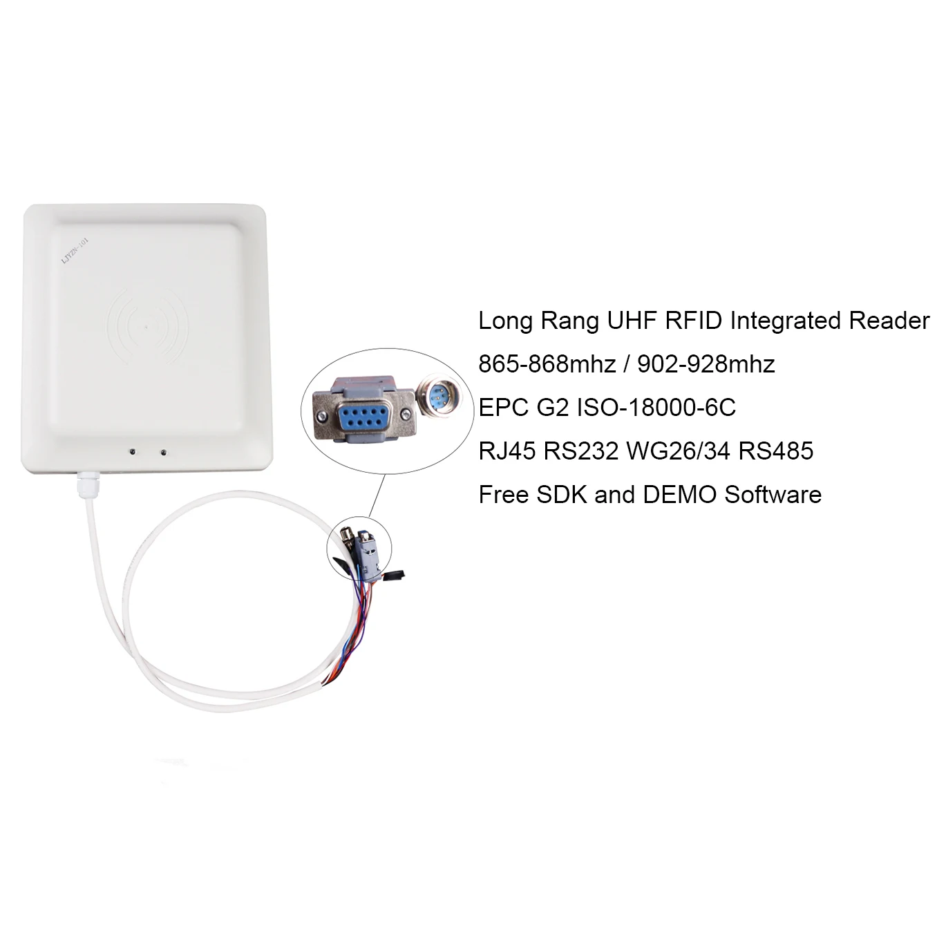 

LJYZN ISO18000 860Mhz~960Mhz 8DBI Antenna TCP/IP RS232 RS485 Wiegand 26 Interfac Long Range Uhf Rfid Integrated Reader