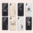Персонализированный Оригинальный чехол для телефона с именем, прозрачный чехол для iPhone 13 SE 6 6s Plus 7 8 X Xs max Xr 11 12 Pro Max mini