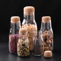 japanese style glass storage jars tea cans sealed cork tea coffee beans dried fruit storage jars kitchen tools