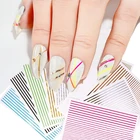 12 цветов, лазер для дизайна ногтей, флуоресцентная металлическая самоклеящаяся лента с несколькими линиями, рисунок, лента, наклейки сделай сам