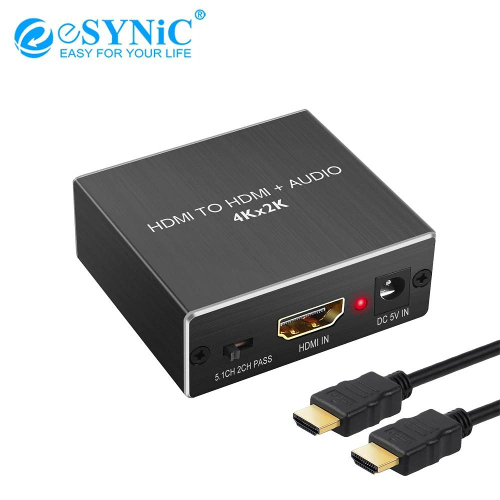 ESYNiC 4K X 2K HDMI совместимый аудио экстрактор с оптическим TOSLINK SPDIF + 3 5 мм стерео