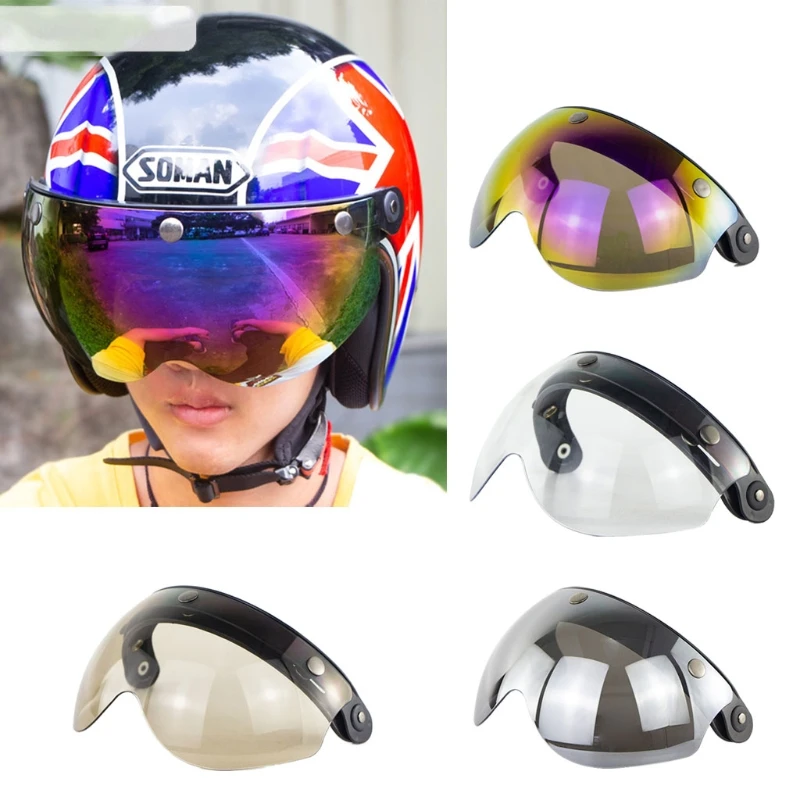 

W glasses 3 Snap 3/4 Helmet Shield with FLIP UP Hinge for TORC T50 Vintage Moto