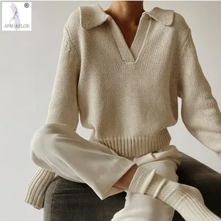 

Women's autumn and winter new turtleneck trumpet sleeves fashion casual rabbit down sweater