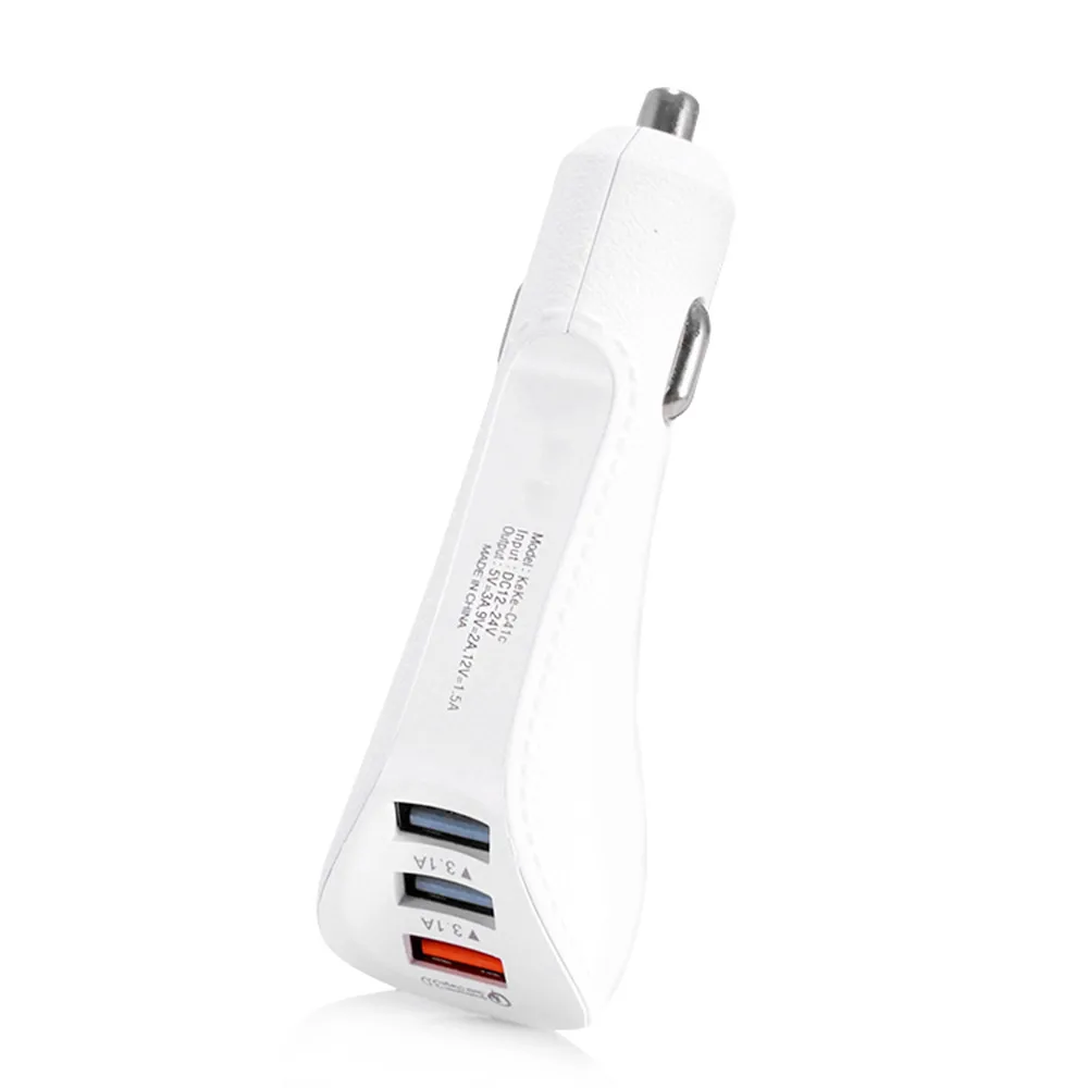 Автомобильное зарядное устройство с 3 портами 18 Вт USB QC 0 быстрая зарядка для iPhone