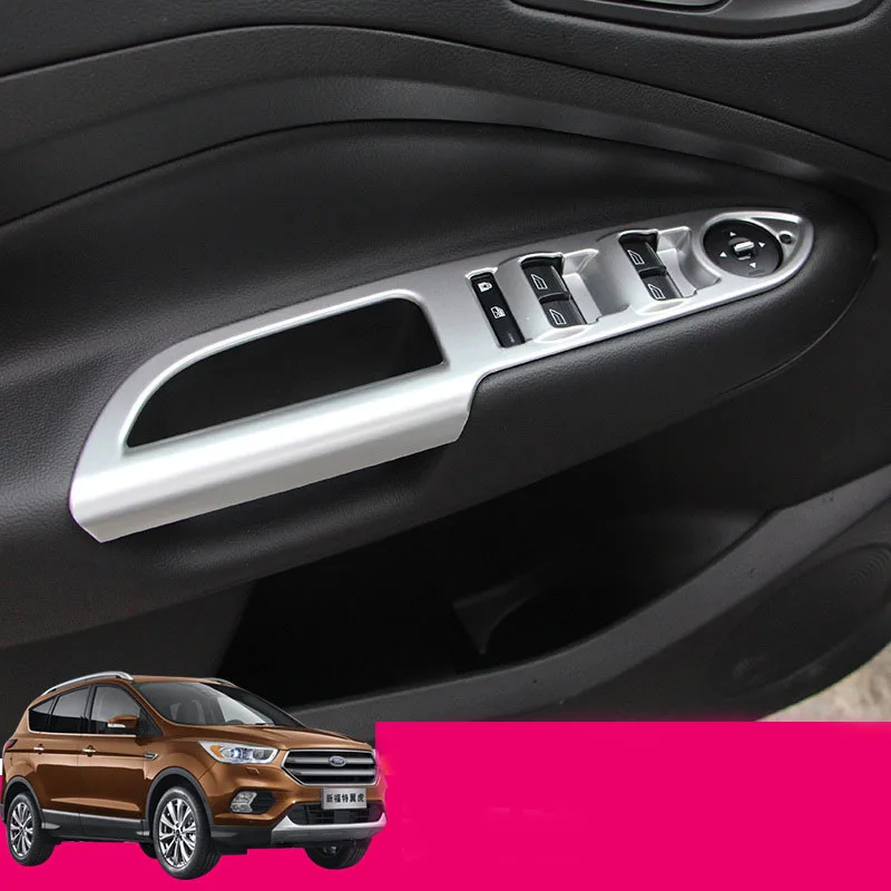 

LHD! 4 шт., матовые крышки для подлокотников и окон Ford Escape Kuga 2017 2018 2019