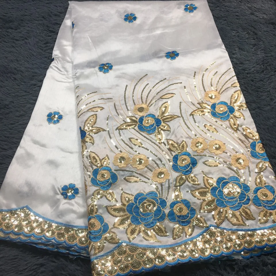 Многоцветная африканская Джордж кружевная ткань с блестками кружева