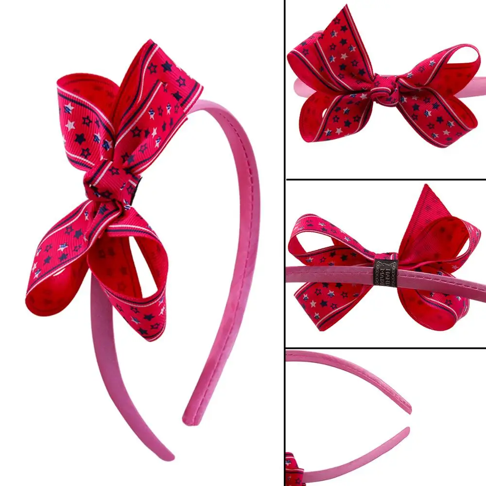 Новинка 2019 повязка для волос с пятиконечной звездой и бантом девочек милый