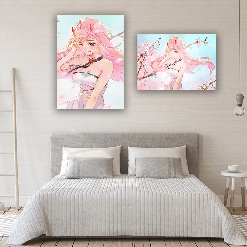 Modern art canvas Zero Two Cherry Blossom poster DARLING in the FRANXX Canvas Painting anime poster Wall Art Room Home Decor