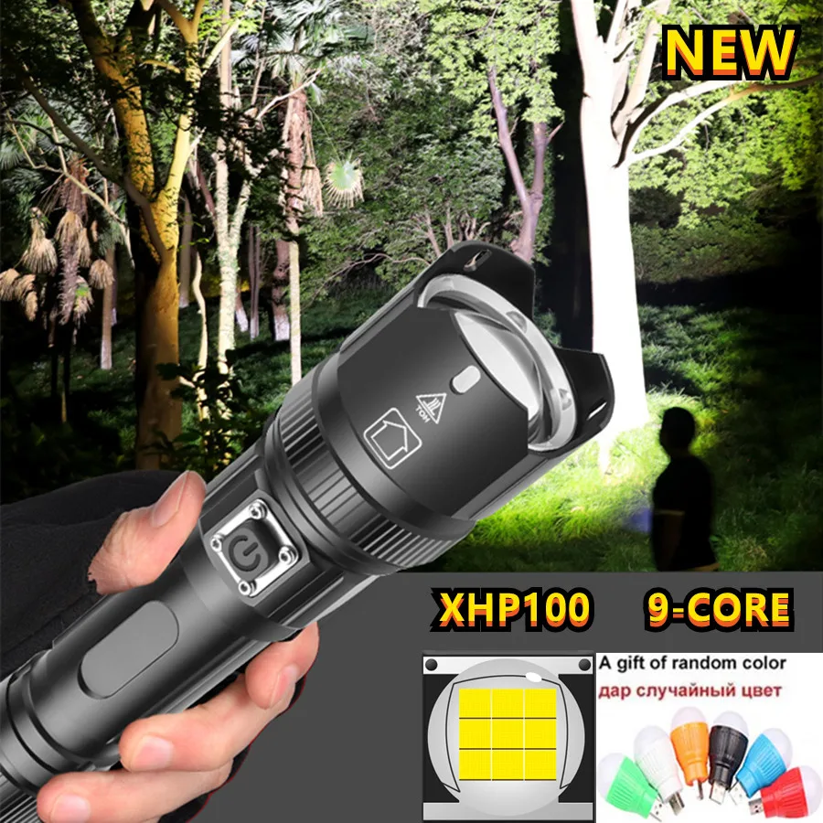 

Powerful XHP100 Led Flashlight Torch Light Lamp Usb Rechargeable Waterproof Lamp Ultra Brigh For Outdoor Travel Hunting