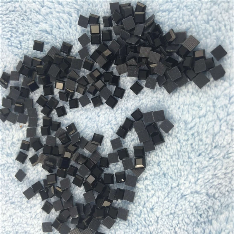 4*4mm Black Hot Fix Rhinestone Flatback Square Beads Flat back Crystal Iron-on For Women Clothes Dress Bags Accessories | Дом и сад