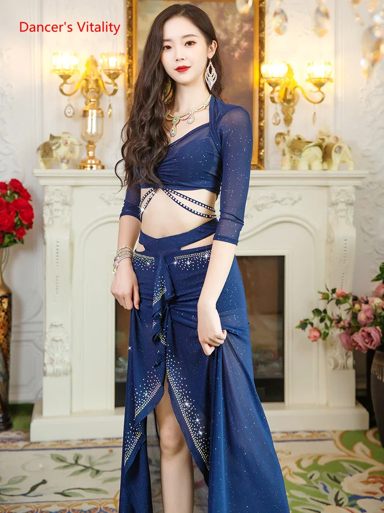 Женский костюм для танца живота комплект из двух предметов топ с рукавом до локтя