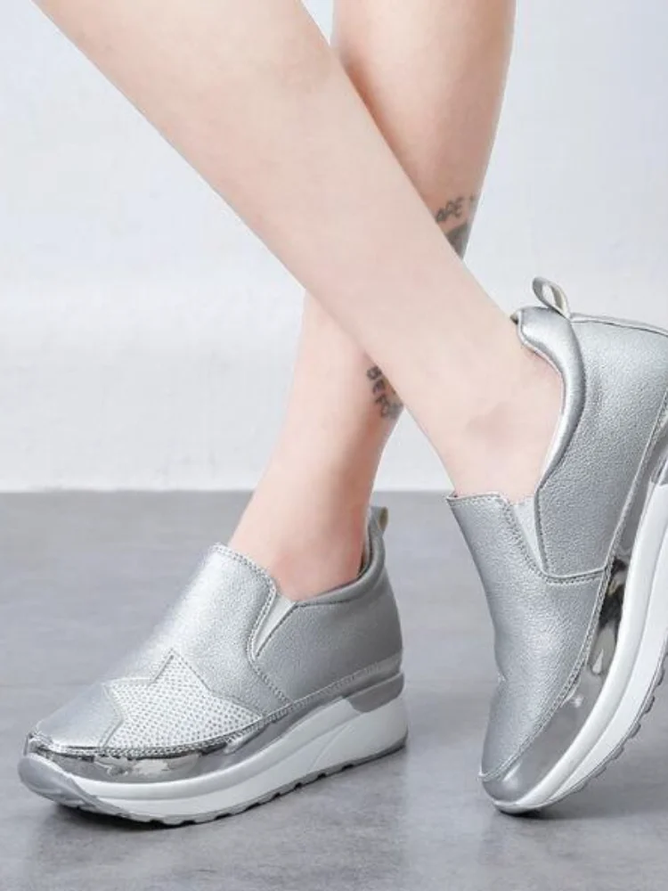 2020 Comfort Loafers Silver Platform Shoes WomanWomen Flats Shoes Shoes Women  Platform Shoes  Wedge Sneakers