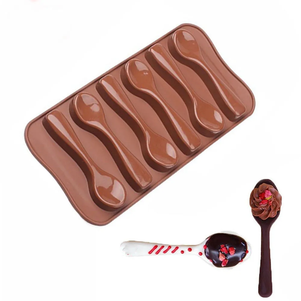 

New Silicone Chocolate Mold Spoon Baking Mold baking Tools Non-stick Biscuit cake mold Jelly and Candy Mold 3D mold DIY Good 18