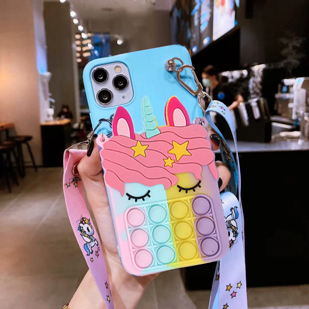 Мультяшный Кошелек для монет с лошадью сумки чехол Samsung Galaxy S30 S21 S20 S5 S6 S7 S8 S9 S10e