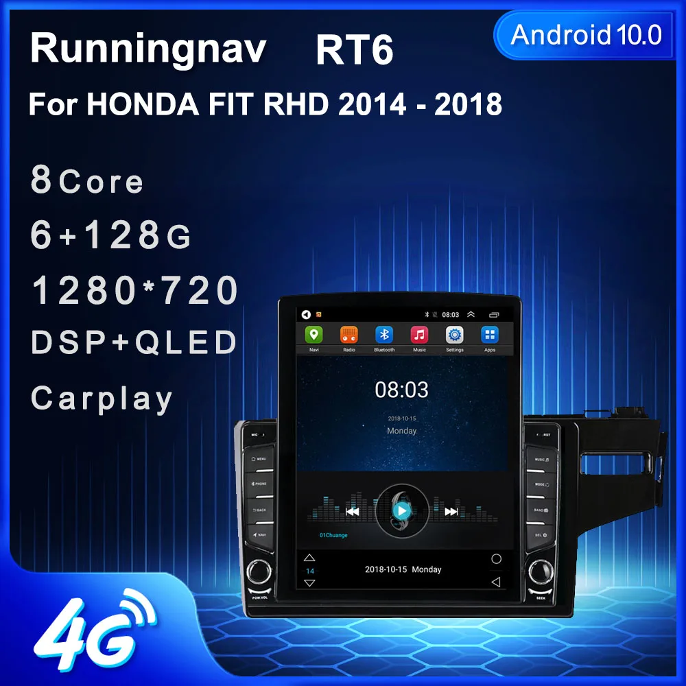 9 7 &quotAndroid 10 1 для HONDA FIT RHD 2014 2018 2019 Tesla тип автомобиля Радио Мультимедийный
