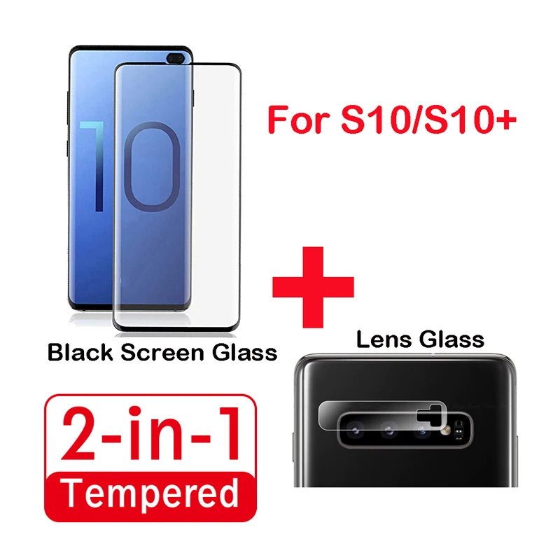 2 в 1 полный Экран протектор для samsung S10 + S10E A40 A60 закаленное Стекло & Назад Камера