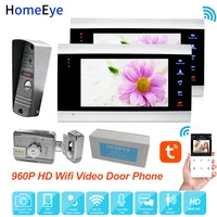 homeeye wifi ip video door phone video intercom system 960p tuya smart life app remote unlock motion detection access control